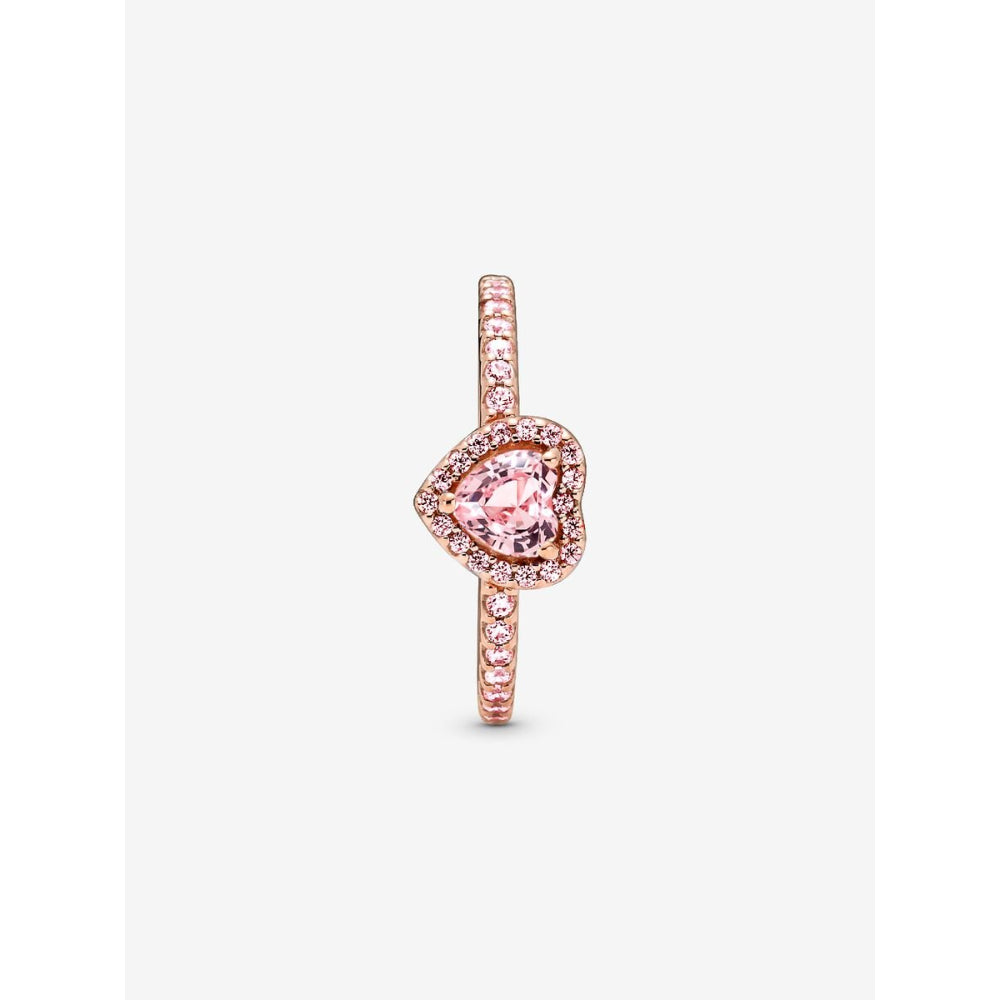 Pandora 14K Rose Gold Plated Sparkling Elevated Heart Ring Image 5