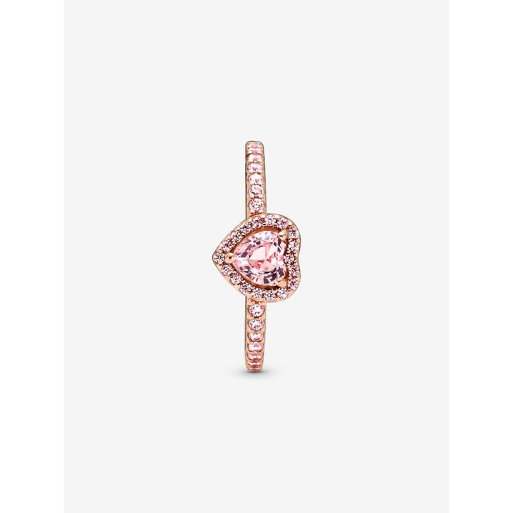 Pandora 14K Rose Gold Plated Sparkling Elevated Heart Ring Image 5