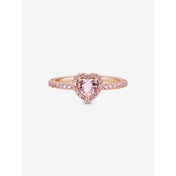 Pandora 14K Rose Gold Plated Sparkling Elevated Heart Ring Image 6
