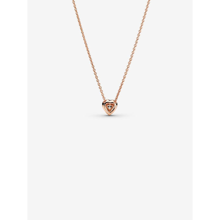 Pandora 14K Rose Gold Plated Sparkling Heart Collier Necklace Image 3