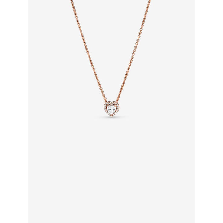 Pandora 14K Rose Gold Plated Sparkling Heart Collier Necklace Image 1