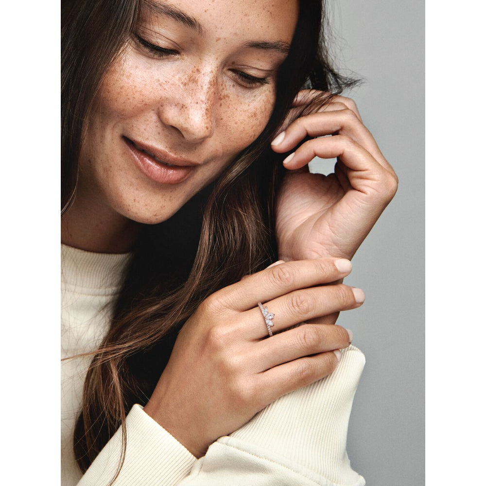 Pandora 14K Rose Gold Plated Sparkling Herbarium Cluster Ring Image 3