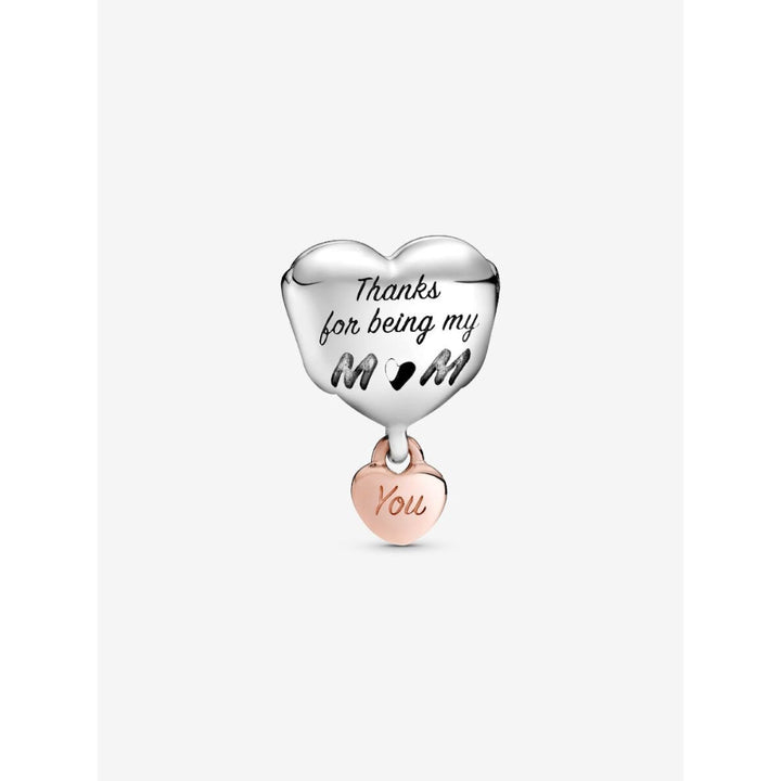 Pandora 14K Rose Gold Plated Sterling Silver Love You Mum Heart Charm Image 5