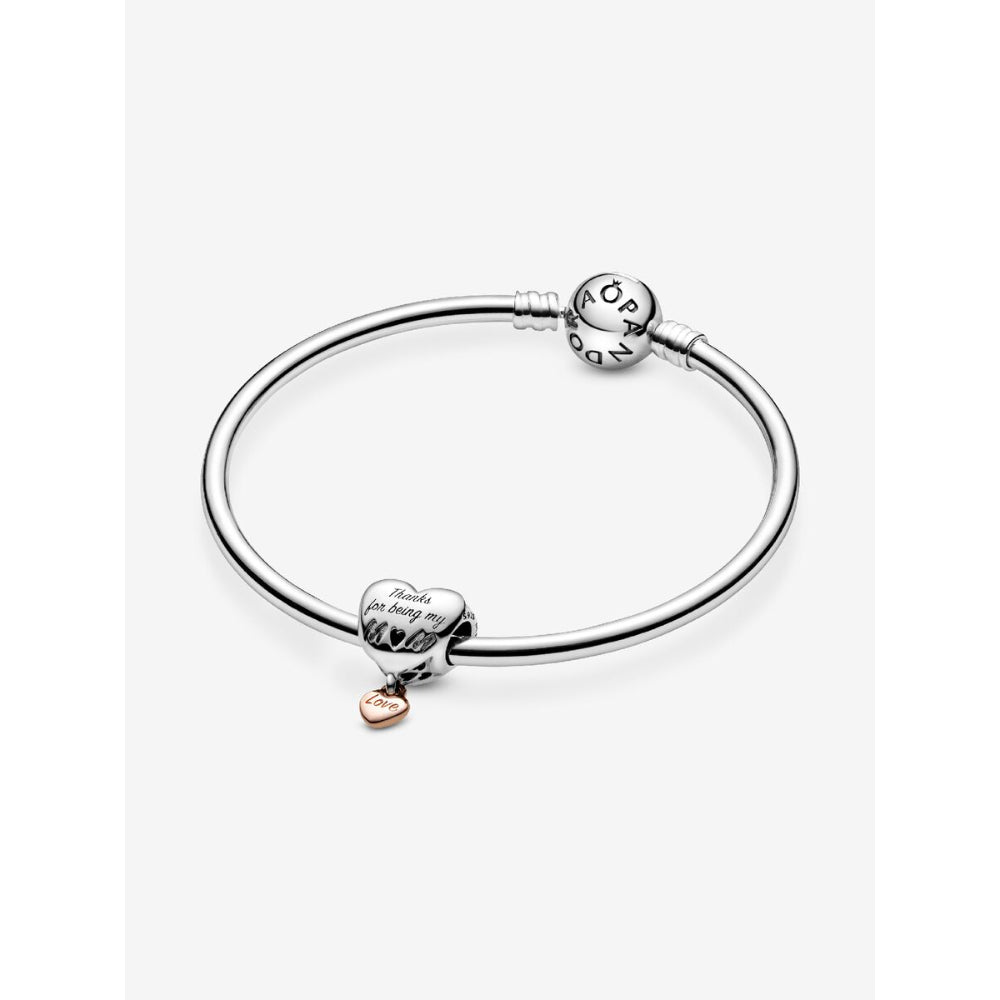 Pandora 14K Rose Gold Plated Sterling Silver Love You Mum Heart Charm Image 6