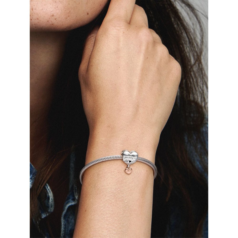 Pandora 14K Rose Gold Plated Sterling Silver Love You Mum Heart Charm Image 2