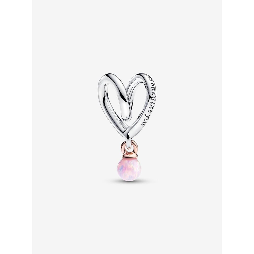 Pandora 14K Rose Gold Plated Sterling Silver Mum Two - Tone Wrapped Heart Charm Image 5
