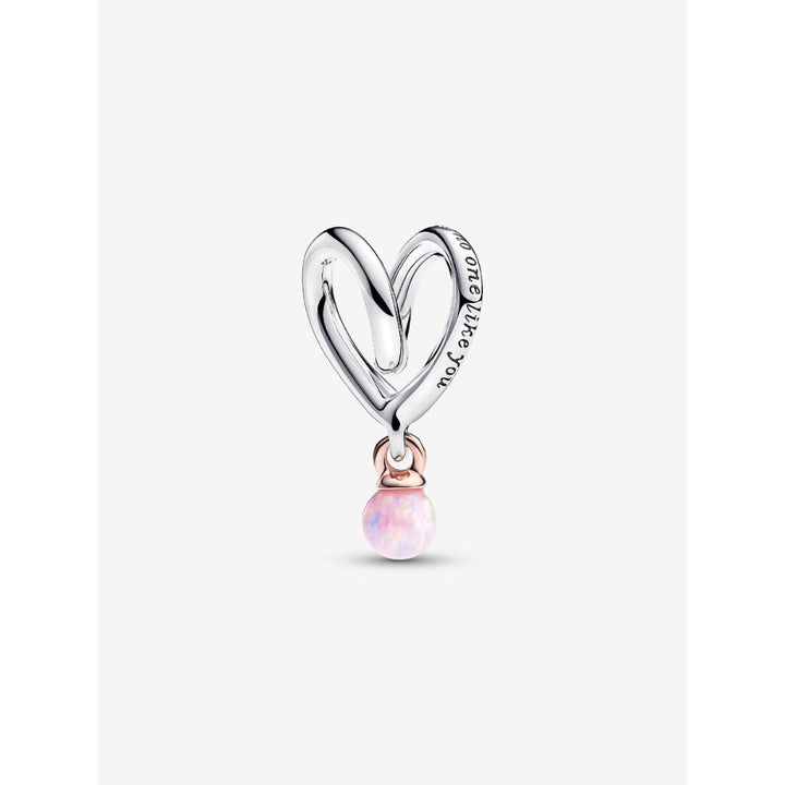 Pandora 14K Rose Gold Plated Sterling Silver Mum Two - Tone Wrapped Heart Charm Image 5