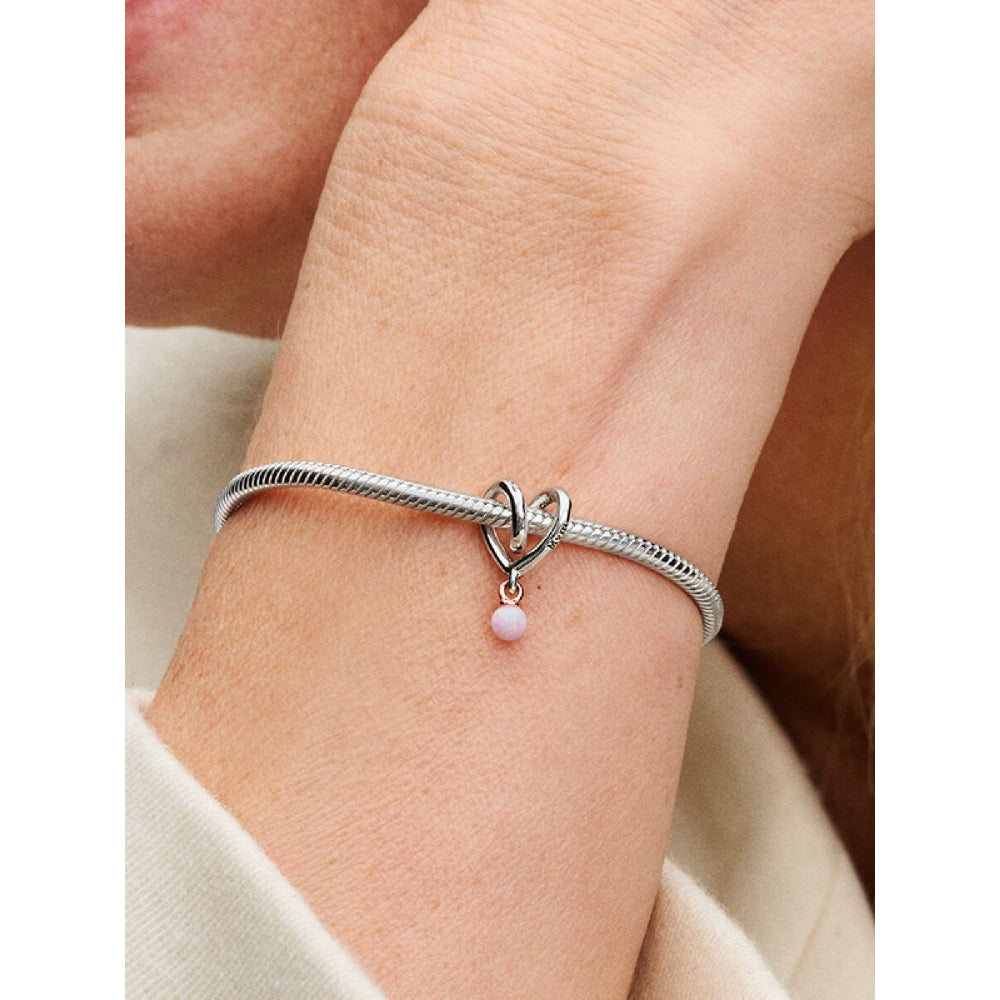 Pandora 14K Rose Gold Plated Sterling Silver Mum Two - Tone Wrapped Heart Charm Image 2