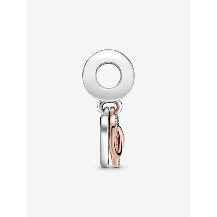 Pandora 14K Rose Gold Plated Sterling Silver Sparkling Infinity Heart Dangle Charm Image 5