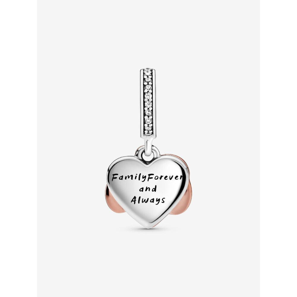 Pandora 14K Rose Gold Plated Sterling Silver Sparkling Infinity Heart Dangle Charm Image 6