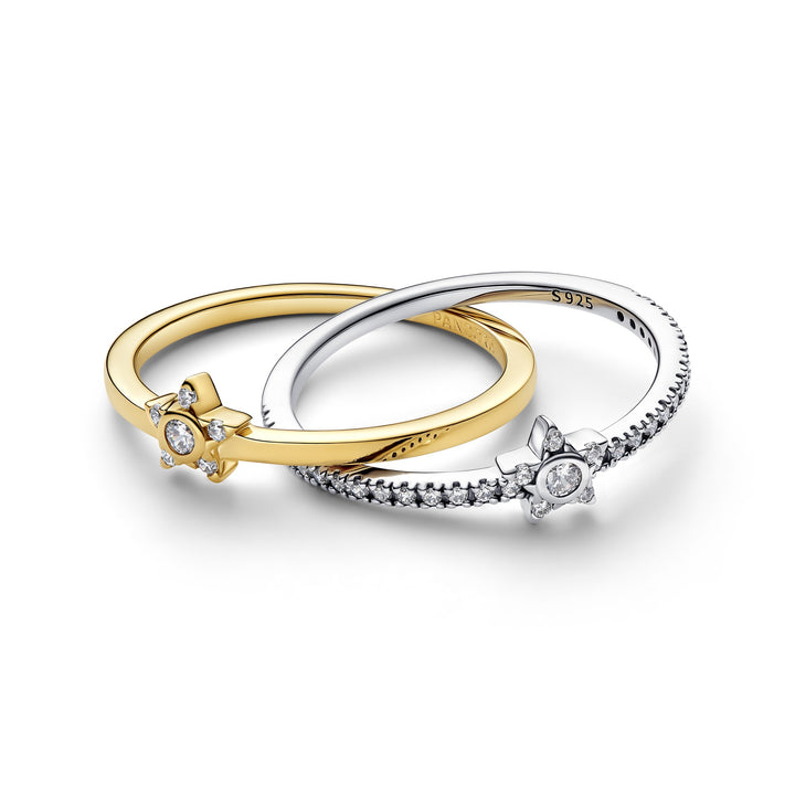 Pandora Two-Tone Sparkling Stella Crossover Ring - Mococo
