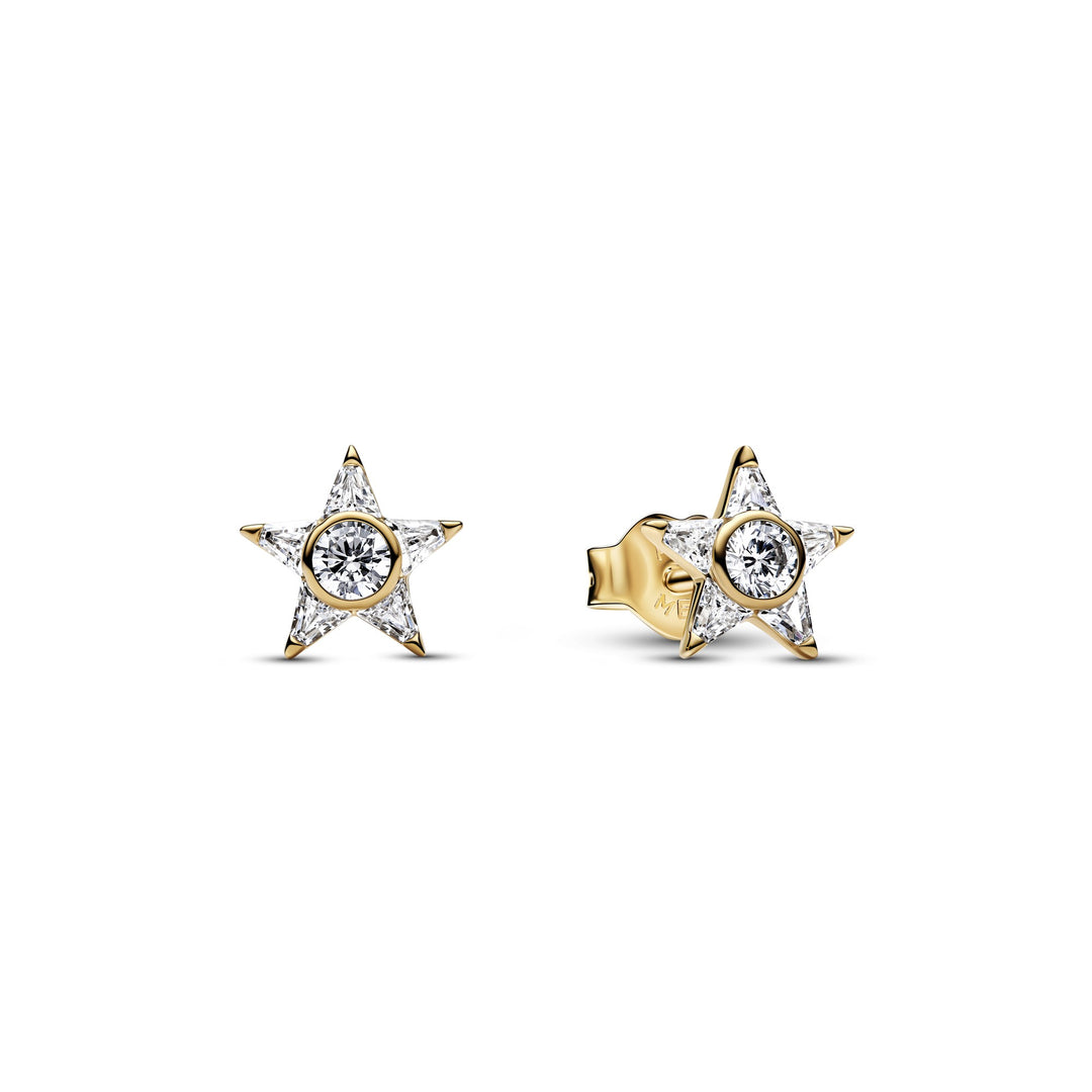Pandora Gold Sparkling Stella Stud Earrings - Mococo
