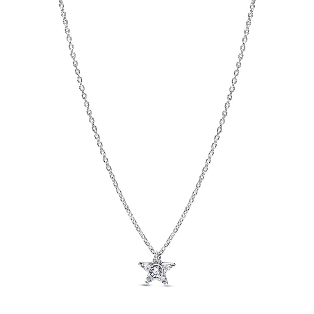 Pandora Silver Sparkling Stella Pendant Necklace - Mococo