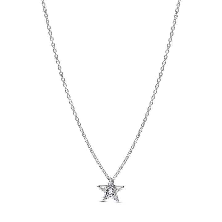 Pandora Silver Sparkling Stella Pendant Necklace - Mococo
