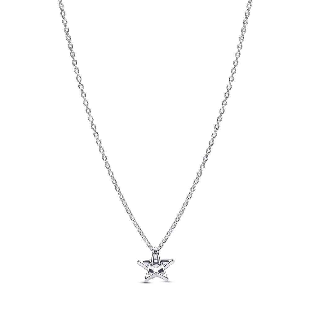 Pandora Silver Sparkling Stella Pendant Necklace - Mococo