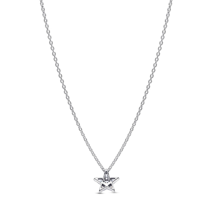 Pandora Silver Sparkling Stella Pendant Necklace - Mococo