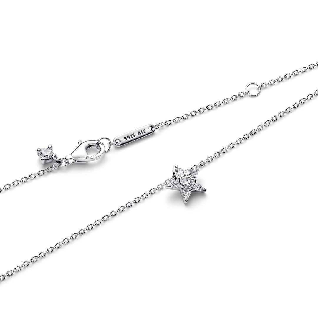 Pandora Silver Sparkling Stella Pendant Necklace - Mococo