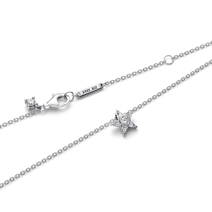 Pandora Silver Sparkling Stella Pendant Necklace - Mococo
