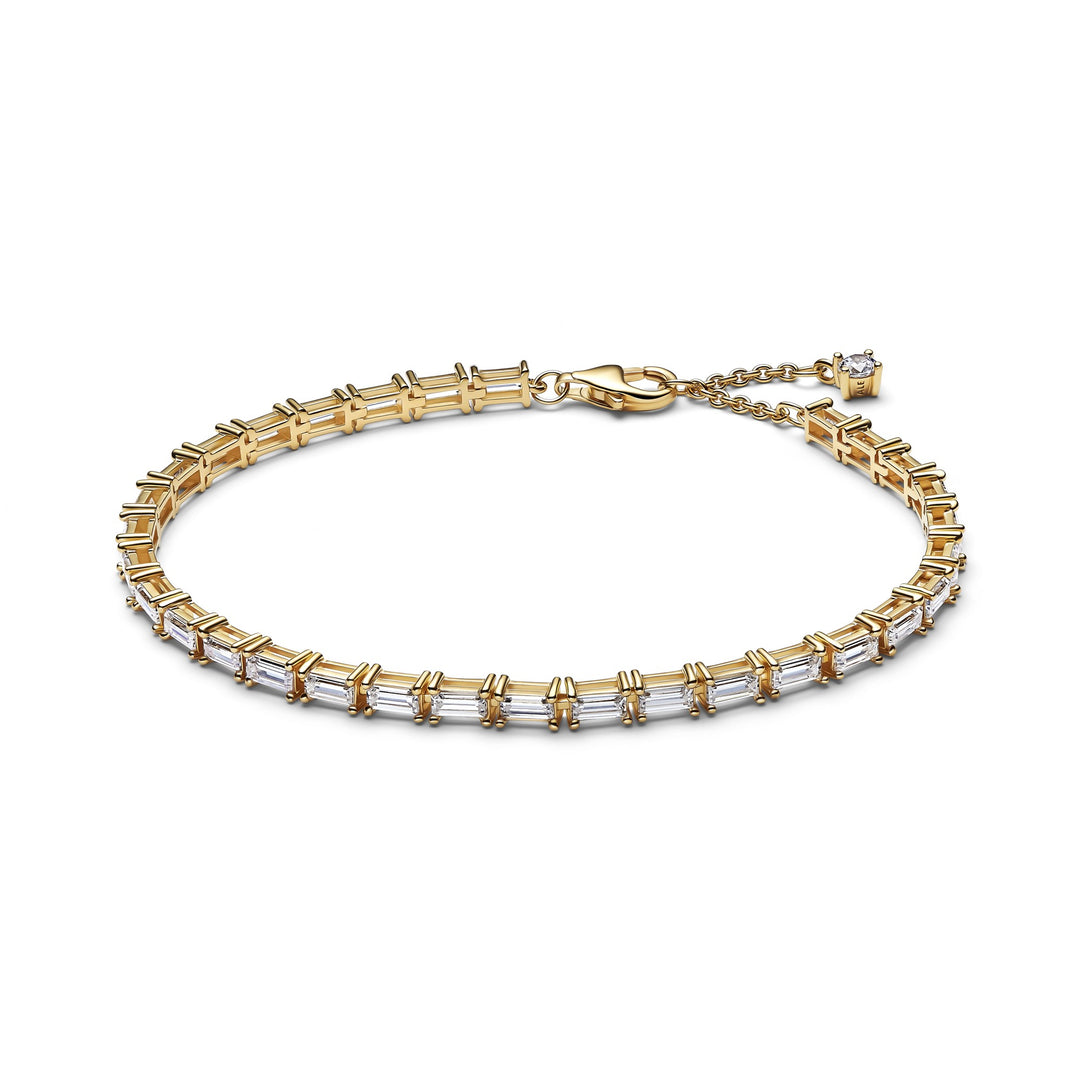Pandora Gold Sparkling Baguette Tennis Bracelet - Mococo