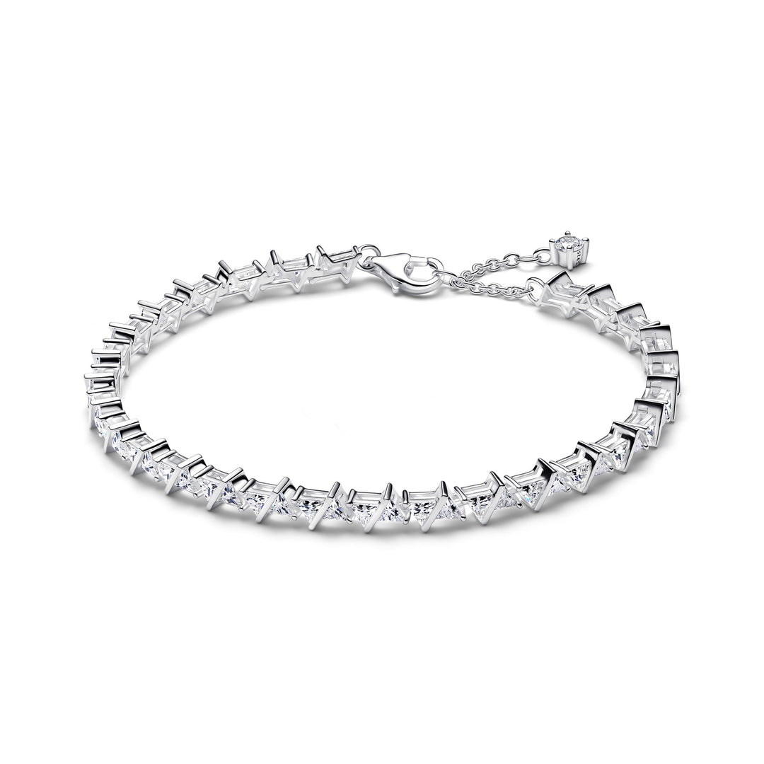Pandora Silver Sparkling Triangle Tennis Bracelet - Mococo