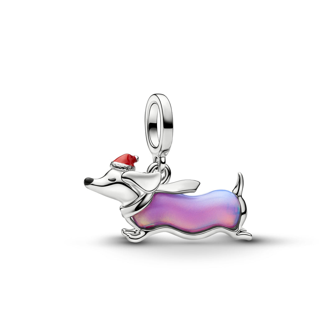 Pandora Silver Christmas Dachshund Dangle Charm - Mococo