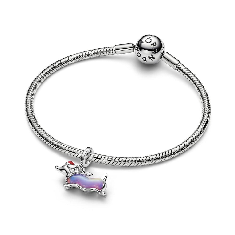 Pandora Silver Christmas Dachshund Dangle Charm - Mococo