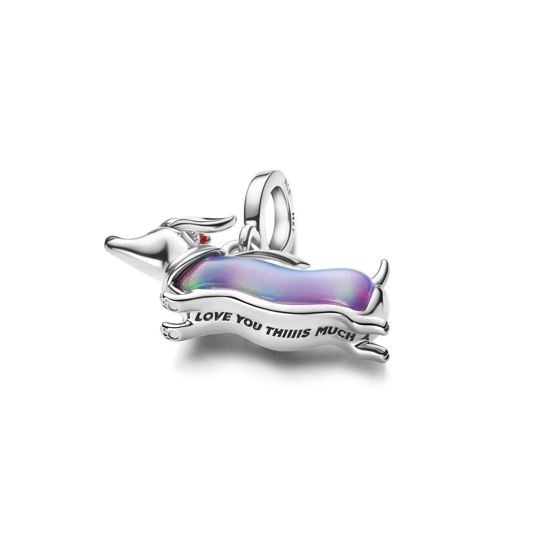 Pandora Silver Christmas Dachshund Dangle Charm - Mococo