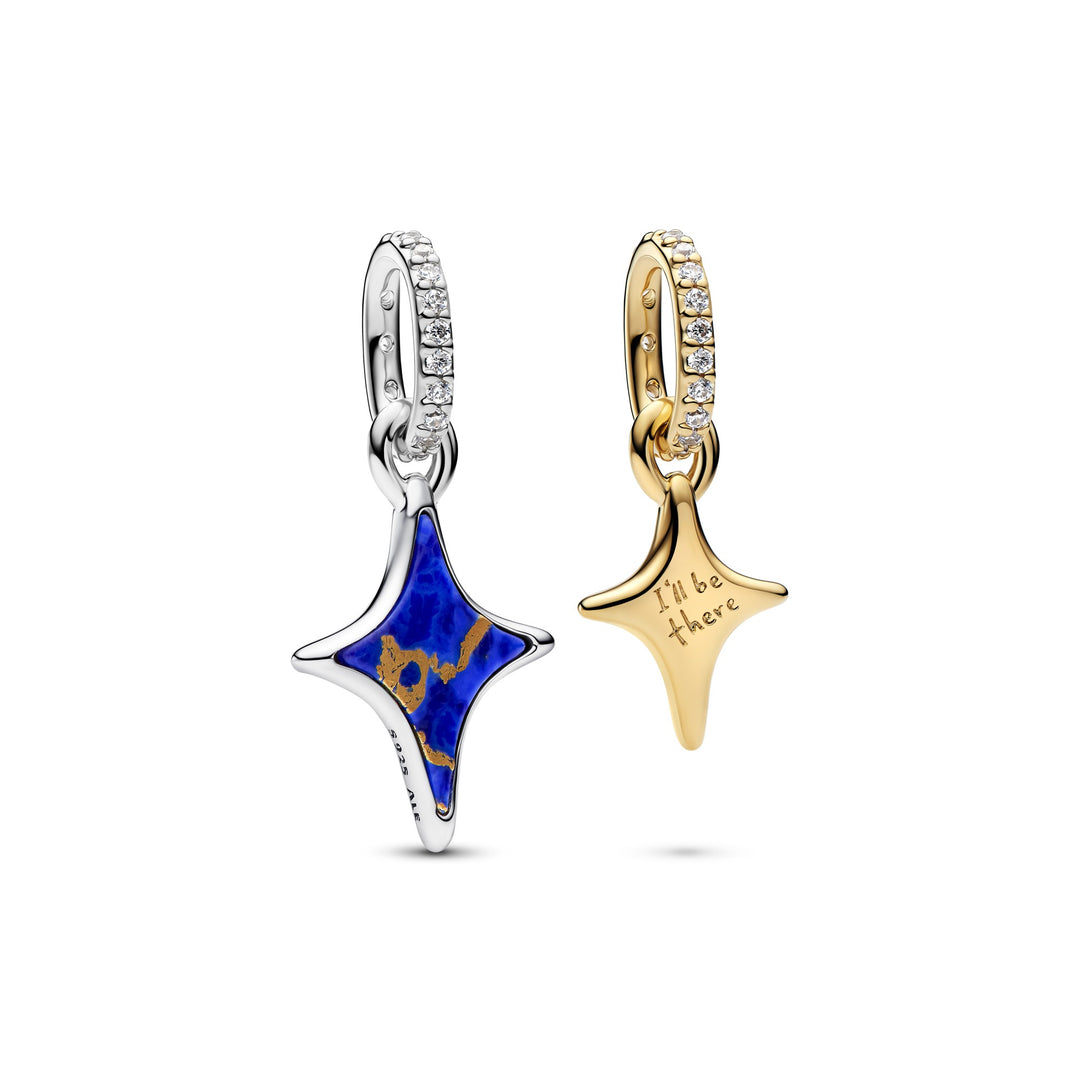Pandora Two-Tone Splittable Stars Double Dangle Charm - Mococo