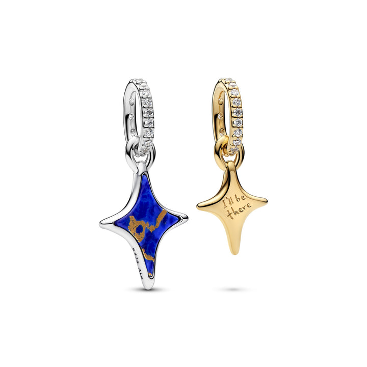Pandora Two-Tone Splittable Stars Double Dangle Charm - Mococo