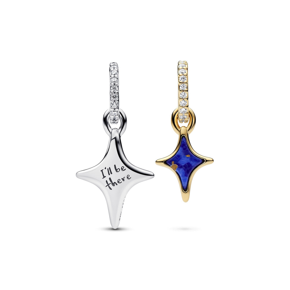 Pandora Two-Tone Splittable Stars Double Dangle Charm - Mococo