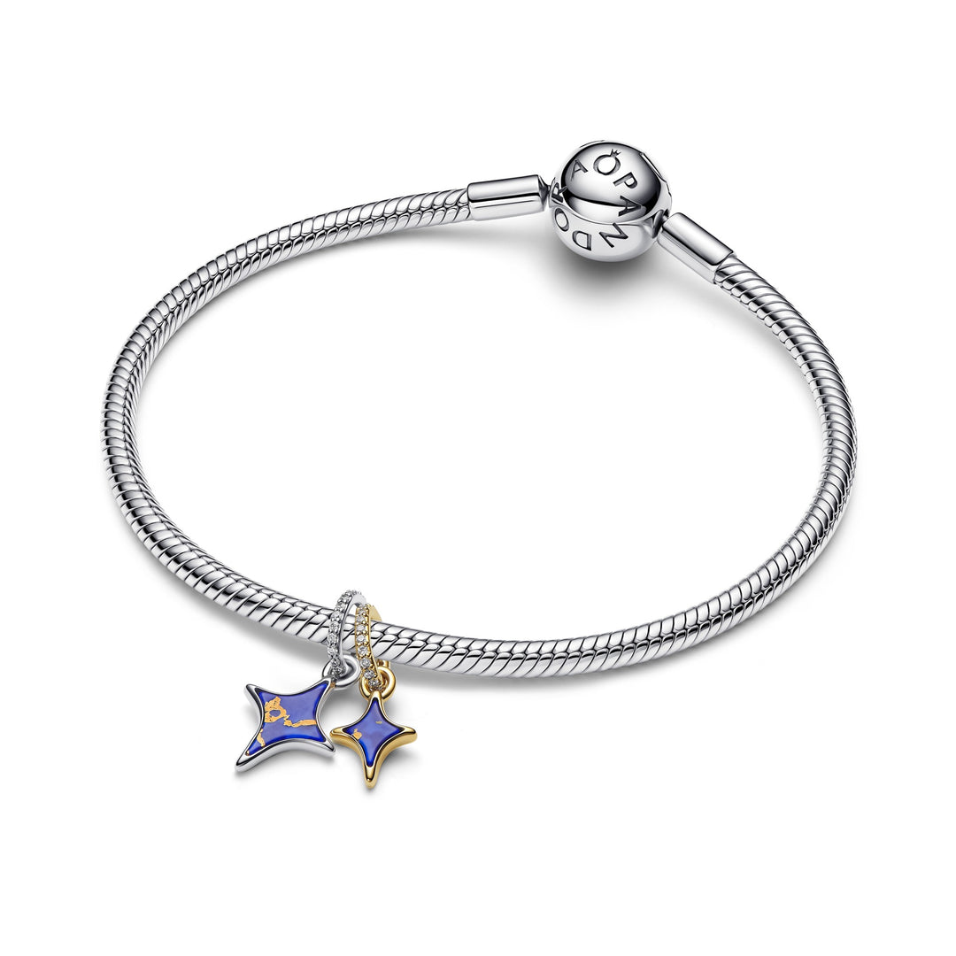 Pandora Two-Tone Splittable Stars Double Dangle Charm - Mococo