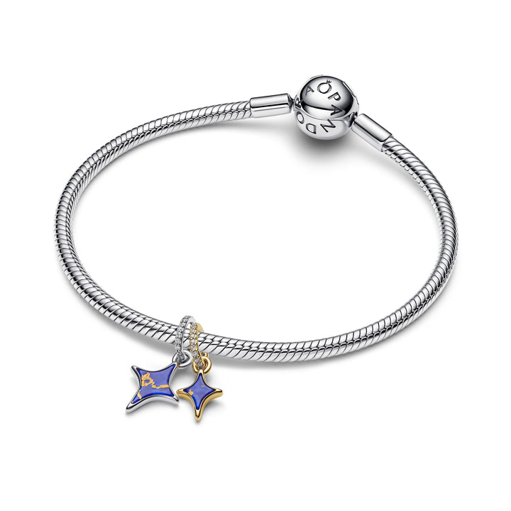 Pandora Two-Tone Splittable Stars Double Dangle Charm - Mococo