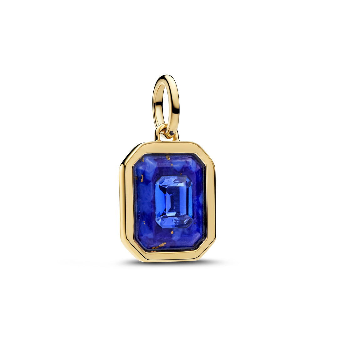 Pandora Gold Celestial Blue Hexagon Dangle Charm - Mococo