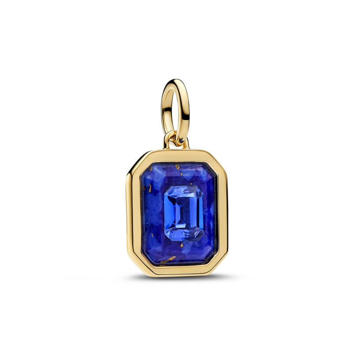 Pandora Gold Celestial Blue Hexagon Dangle Charm - Mococo