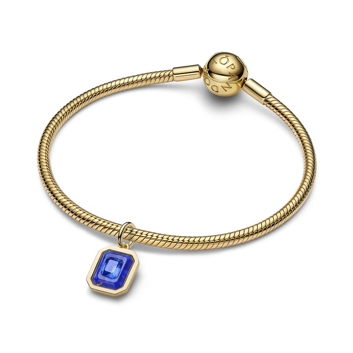 Pandora Gold Celestial Blue Hexagon Dangle Charm - Mococo