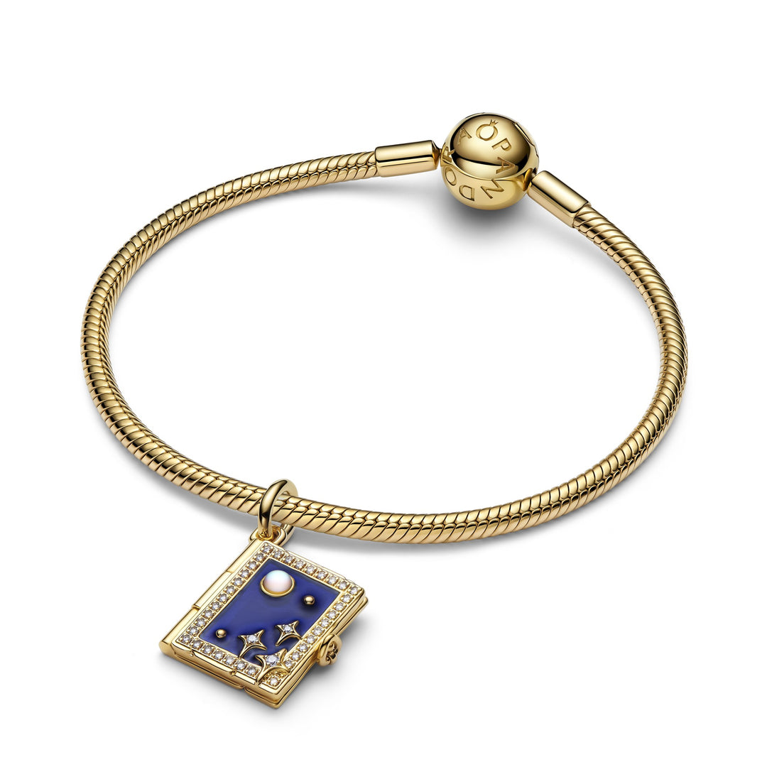 Pandora Gold Engravable Magic Book Dangle Charm - Mococo
