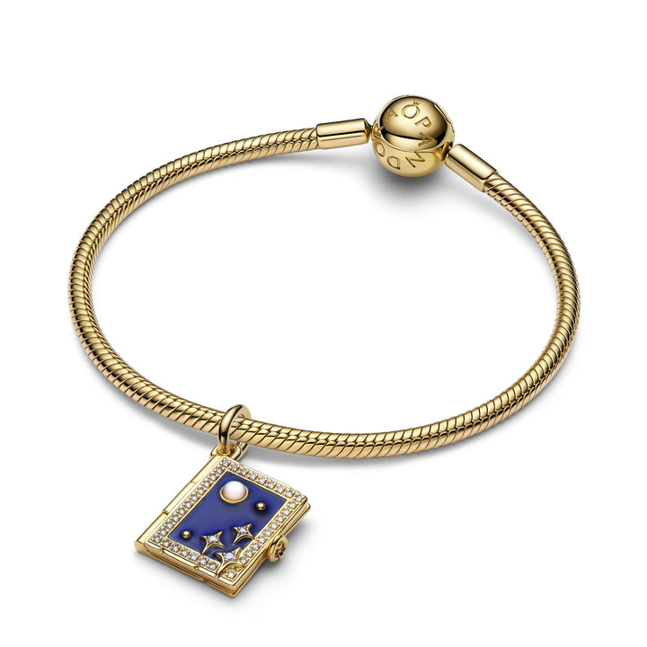 Pandora Gold Engravable Magic Book Dangle Charm - Mococo