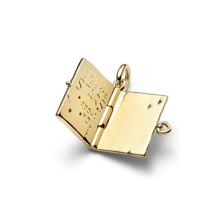 Pandora Gold Engravable Magic Book Dangle Charm - Mococo