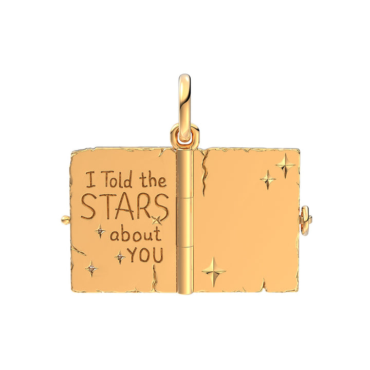 Pandora Gold Engravable Magic Book Dangle Charm - Mococo