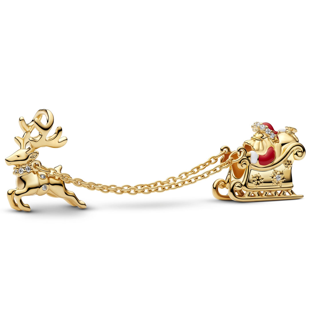 Pandora Gold Santa Sleigh Double Charm - Mococo
