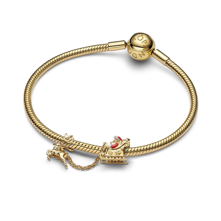 Pandora Gold Santa Sleigh Double Charm - Mococo