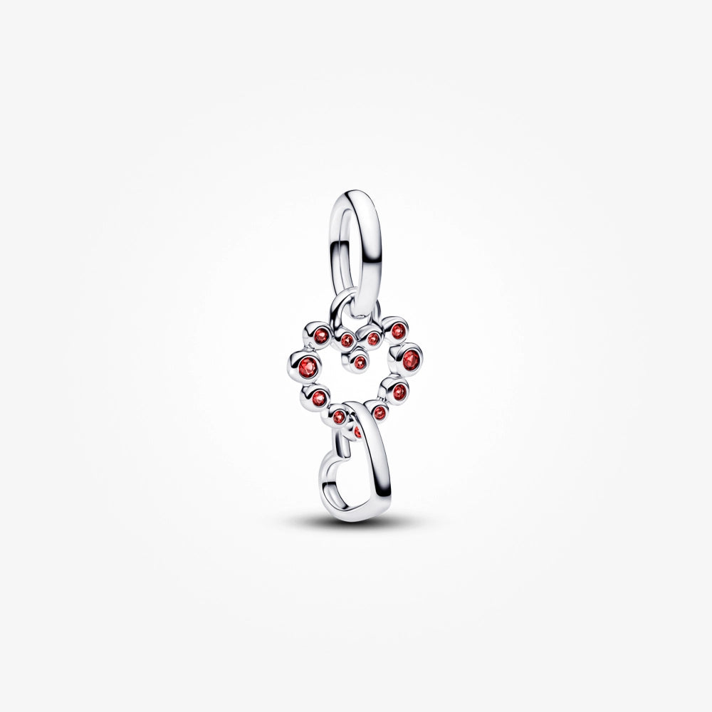 Pandora Connected Hearts & Red Stones Dangle Charm 1
