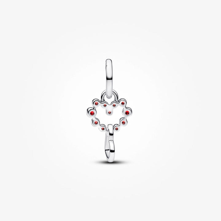 Pandora Connected Hearts &amp; Red Stones Dangle Charm 2