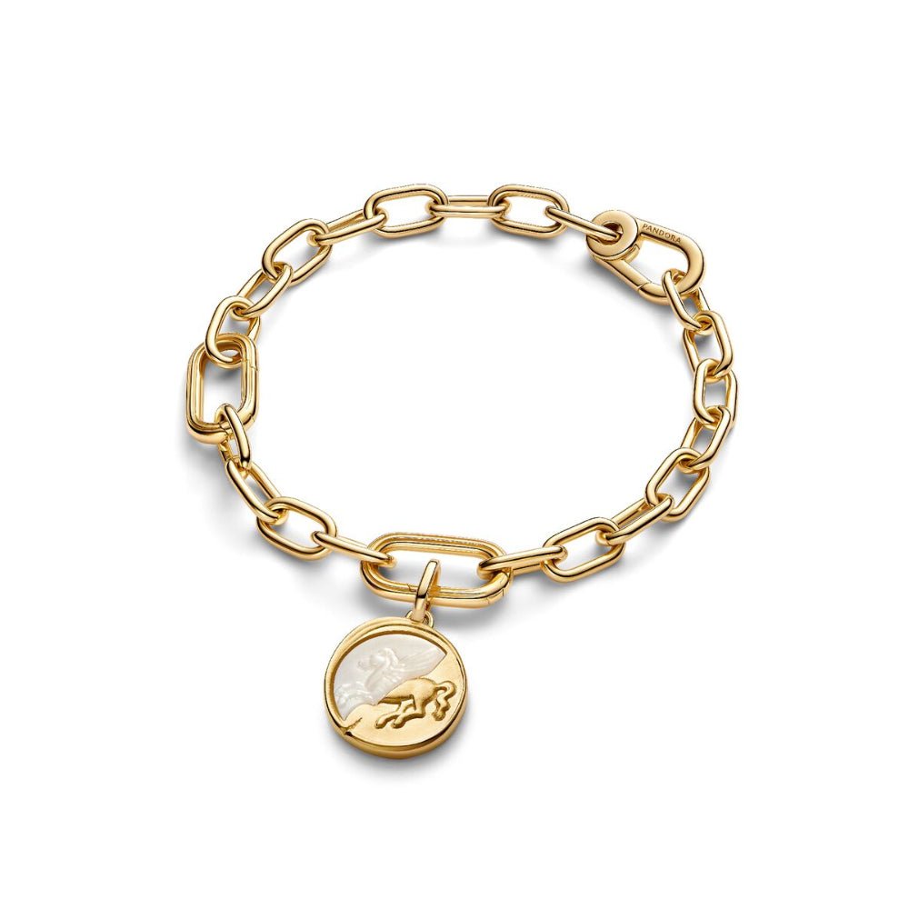 Pandora Gold and White Talisman Medallion Pegasus Mother Of Pearl Charm - MococoPandora764090C015700303218649Charms