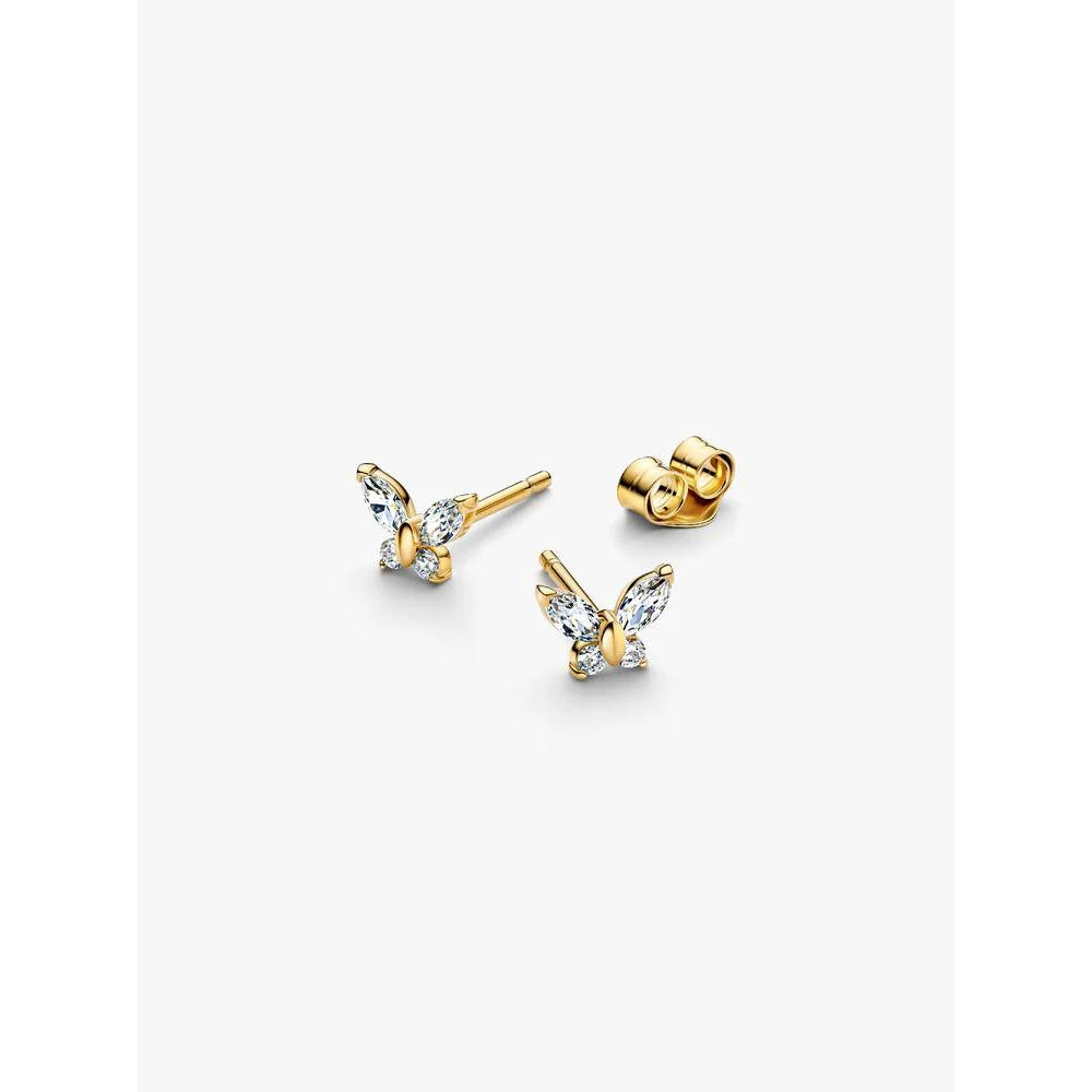 Pandora Gold Butterfly Stud Earrings 4