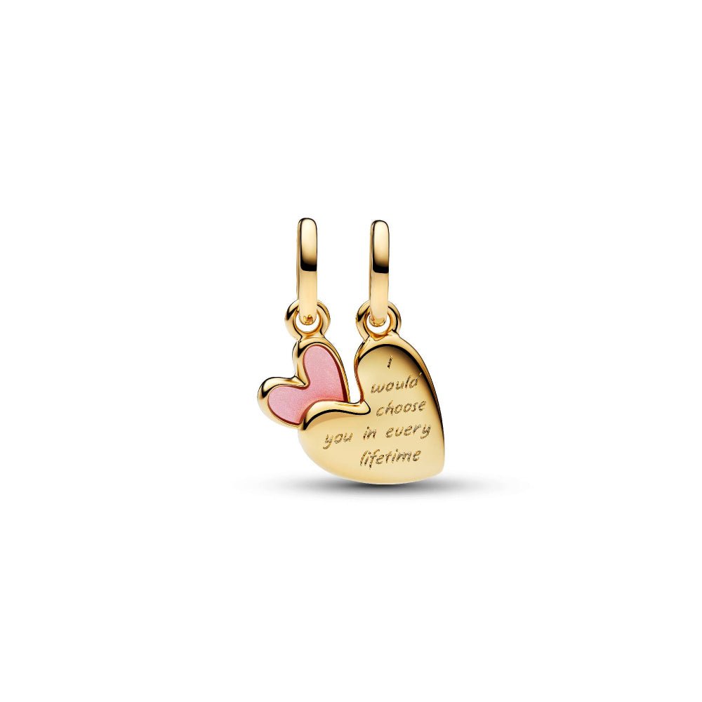 Pandora Gold Mother &amp; Daughter Pink Splittable Dangle Charm - MococoPandora763766C015700303278063Charms