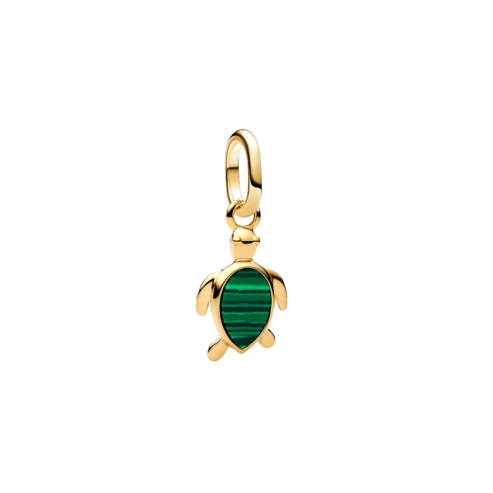 Pandora Gold Plated Green Turtle Mini Dangle Charm - MococoPandora763823C015700303193076Charms
