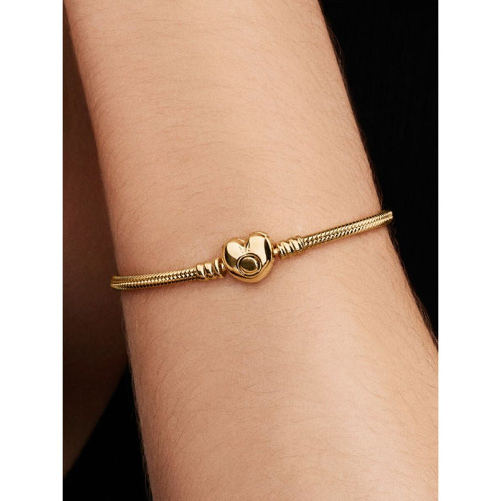 Pandora Gold Plated Heart Clasp Snake Chain Bracelet - MococoPandora563050C00-165700303080857Bracelets