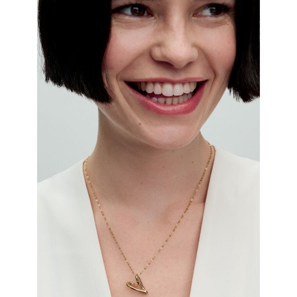 Pandora Gold Plated Organically Shaped Heart Pendant Necklace - MococoPandora363272C00-705700303127361Necklace