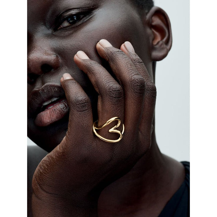 Pandora Gold Plated Organically Shaped Heart Ring - MococoPandora163288C00-485700303127422Rings